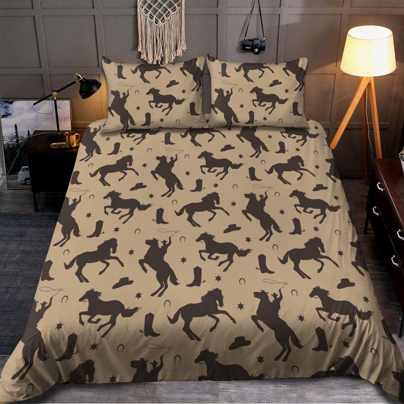 Cowboy Roping Horse Stars Captain Comforter Set Love Cowboys Gift