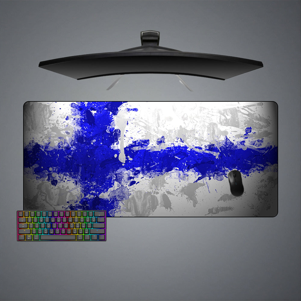 Allleftout Finland Splash Paint Design Gaming Mouse Pad, Computer Desk Mat