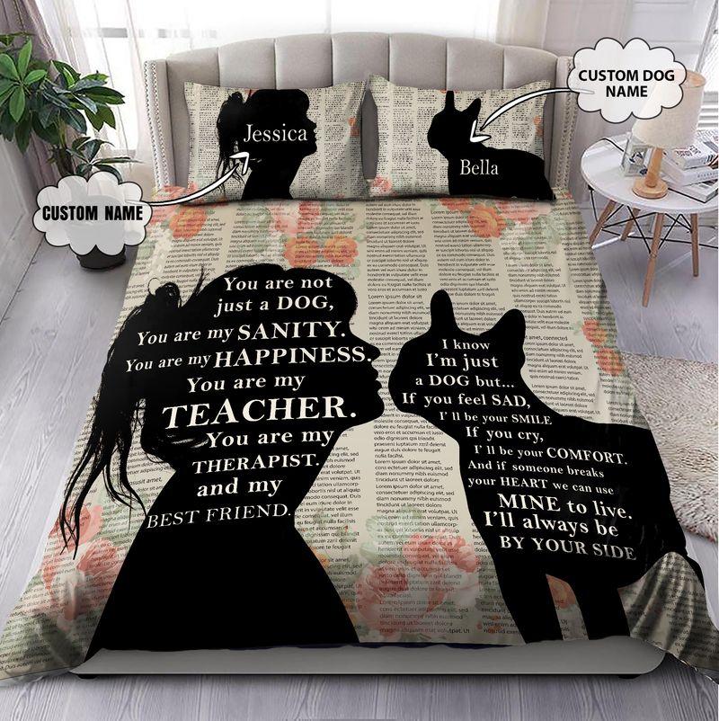 Customize Name Love My French Bulldog Bedding Set Bulldog Mom You Are Not Just A Dog