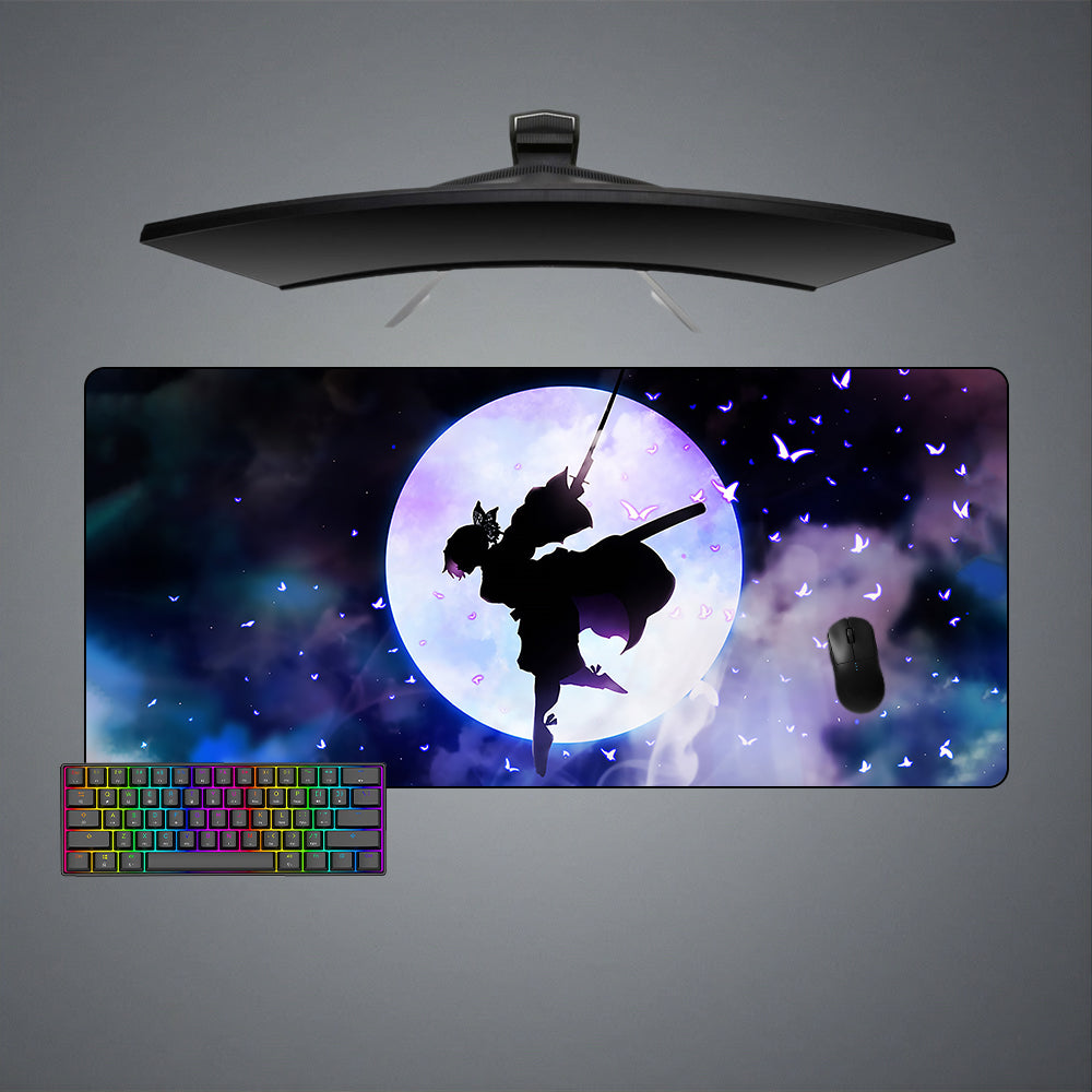 Allleftout Demon Slayer Kocho Moon Design Gaming Mouse Pad, Computer Desk Mat