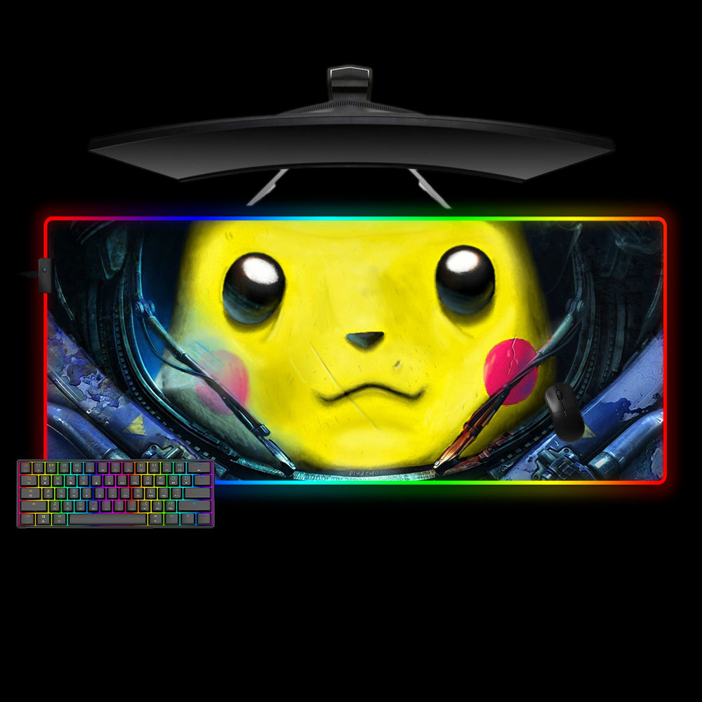 Allleftout Space Pikachu Design Rgb Gaming Mouse Pad, Computer Desk Mat