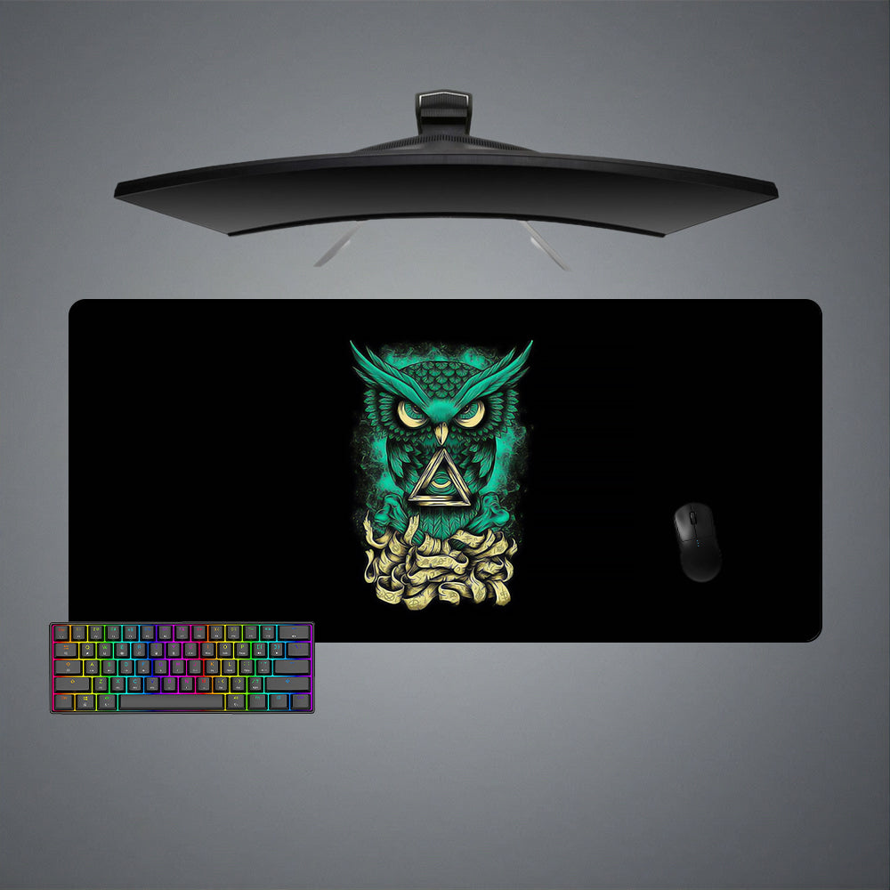 Allleftout Owl All Seeing Eye Design Gaming Mouse Pad, Computer Desk Mat