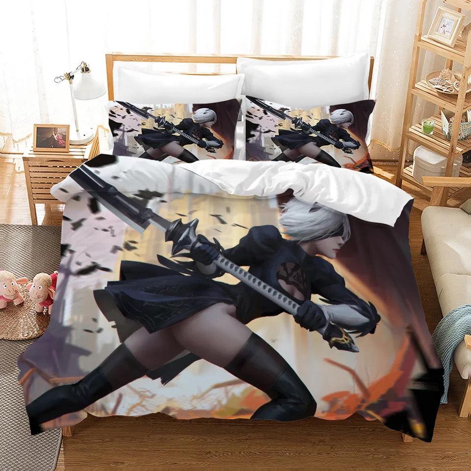 Nier Automata Yorha 2B  #6 Duvet Cover Quilt Cover Pillowcase Bedding Set Bed Home Decor