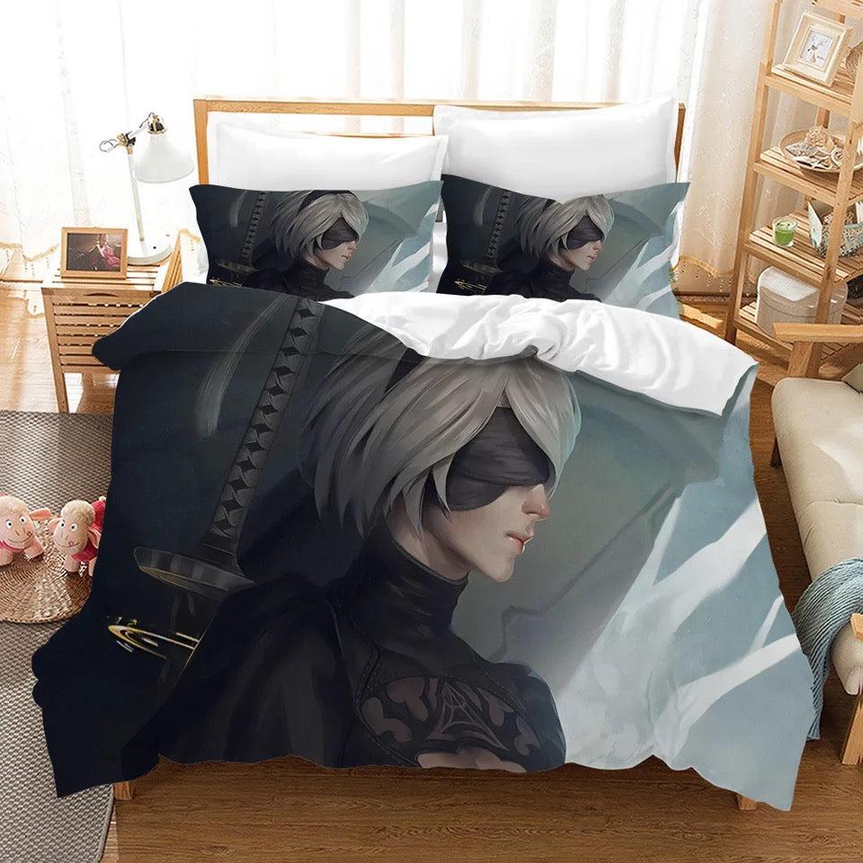 Nier Automata Yorha 2B  #4 Duvet Cover Quilt Cover Pillowcase Bedding Set Bed Home Decor