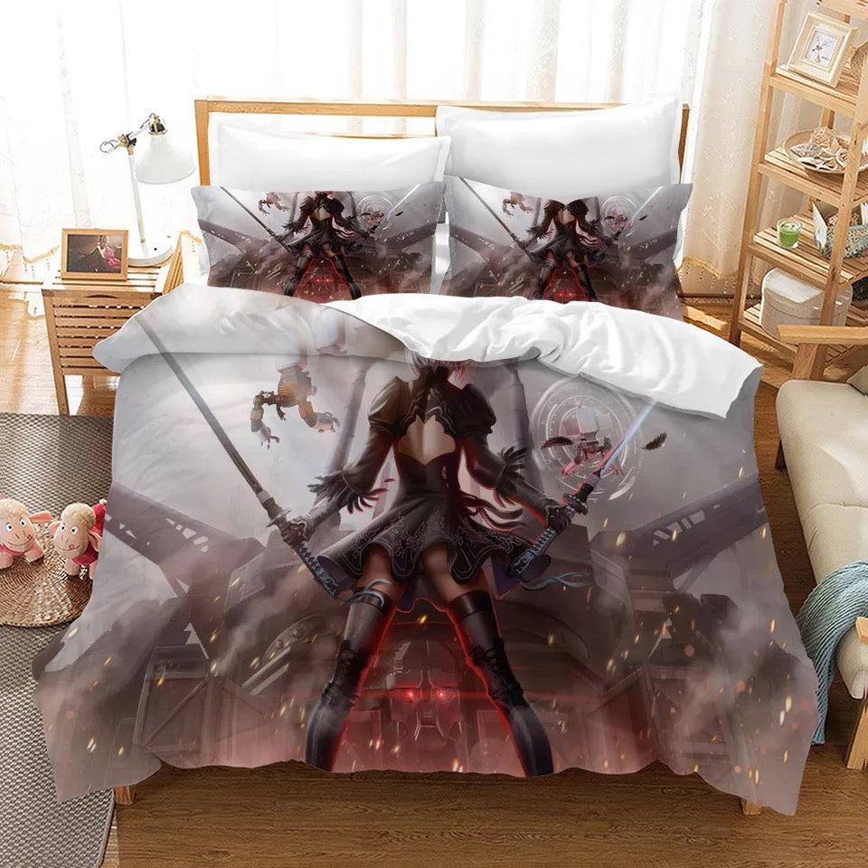 Nier Automata Yorha 2B  #2 Duvet Cover Quilt Cover Pillowcase Bedding Set Bed Home Decor