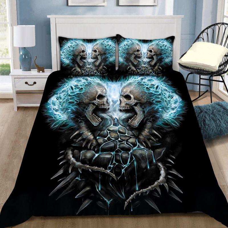 Skull Screaming Bedding Set Gothic Skulls Evil Soul Halloween Bedroom Decor