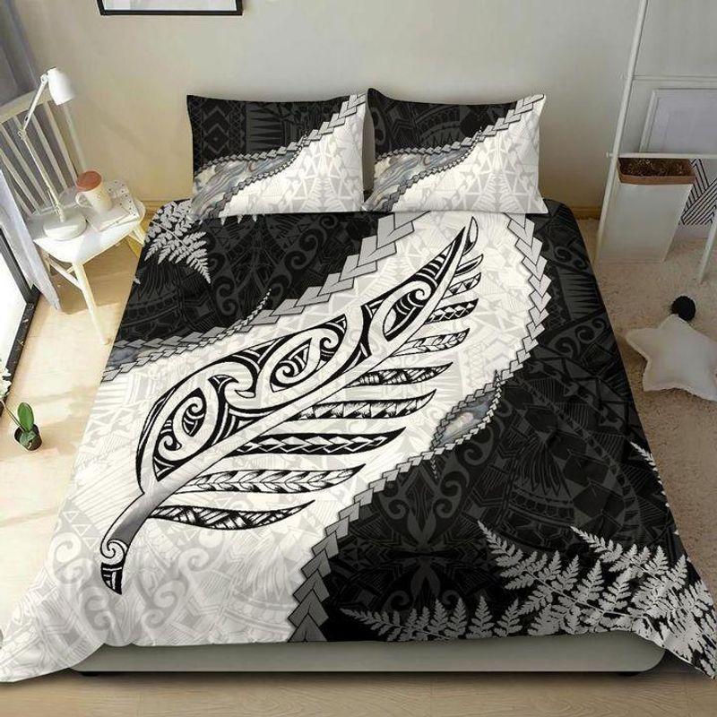 Paua Shell Maori Silver Fern Bedding Set Duvet Cover Bedroom Decor
