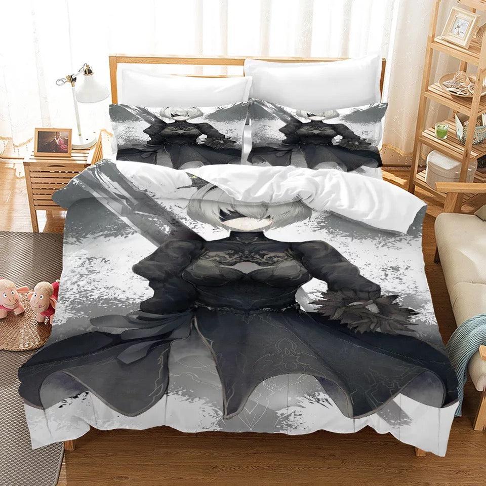 Nier Automata Yorha 2B  #10 Duvet Cover Quilt Cover Pillowcase Bedding Set Bed Home Decor