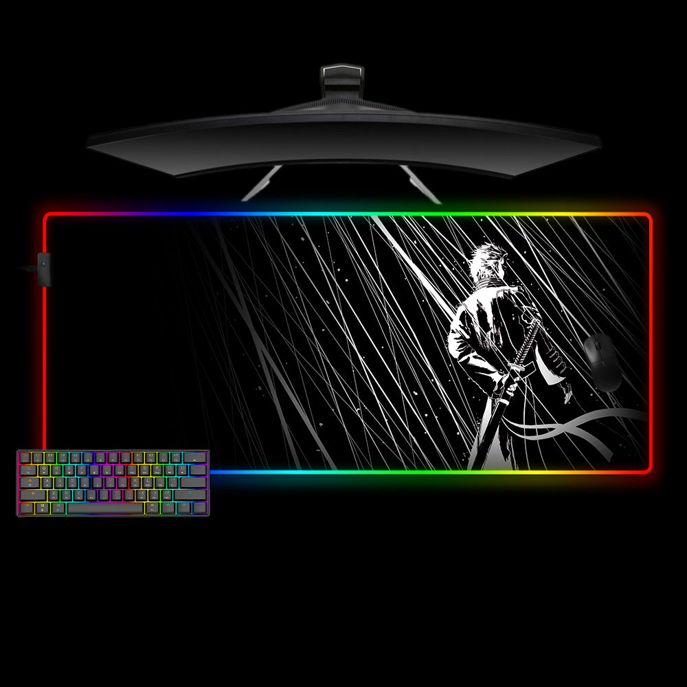 Allleftout Dmc Vergil Rain Design Rgb Gaming Mouse Pad, Computer Desk Mat