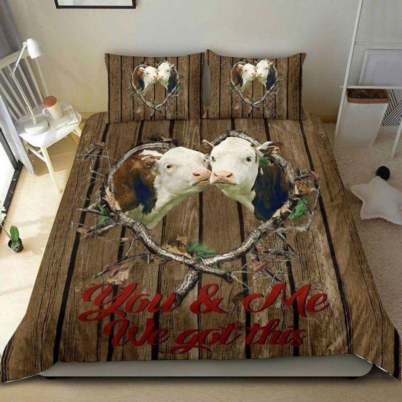 Herefords Couple Cows In Love Comforter Set Husband Wife Farmer You And Me