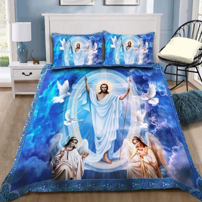 Jesus Christian Bedding Set Jesus Blessed You From Heaven Bedding Set Jesus And Angels