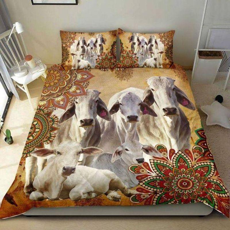 Cows Bedding Set Cow Family Bedding Set Mandala Pattern Bedding Set For Cow Lovers