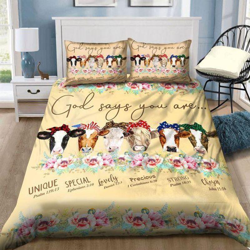 God Say You Are Bedding Set Lady Cows Lovely Flowers Bedding Set Special Gift