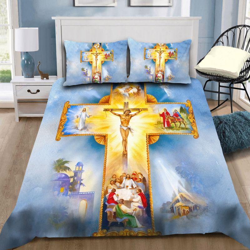 Jesus God Christian Bedding Set Jesus In The Heaven Bedding Set Special Gift For Christian