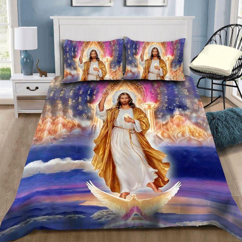 Jesus Christian Bedding Set Jesus Walk By Wings Bedding Set Gift For Christian