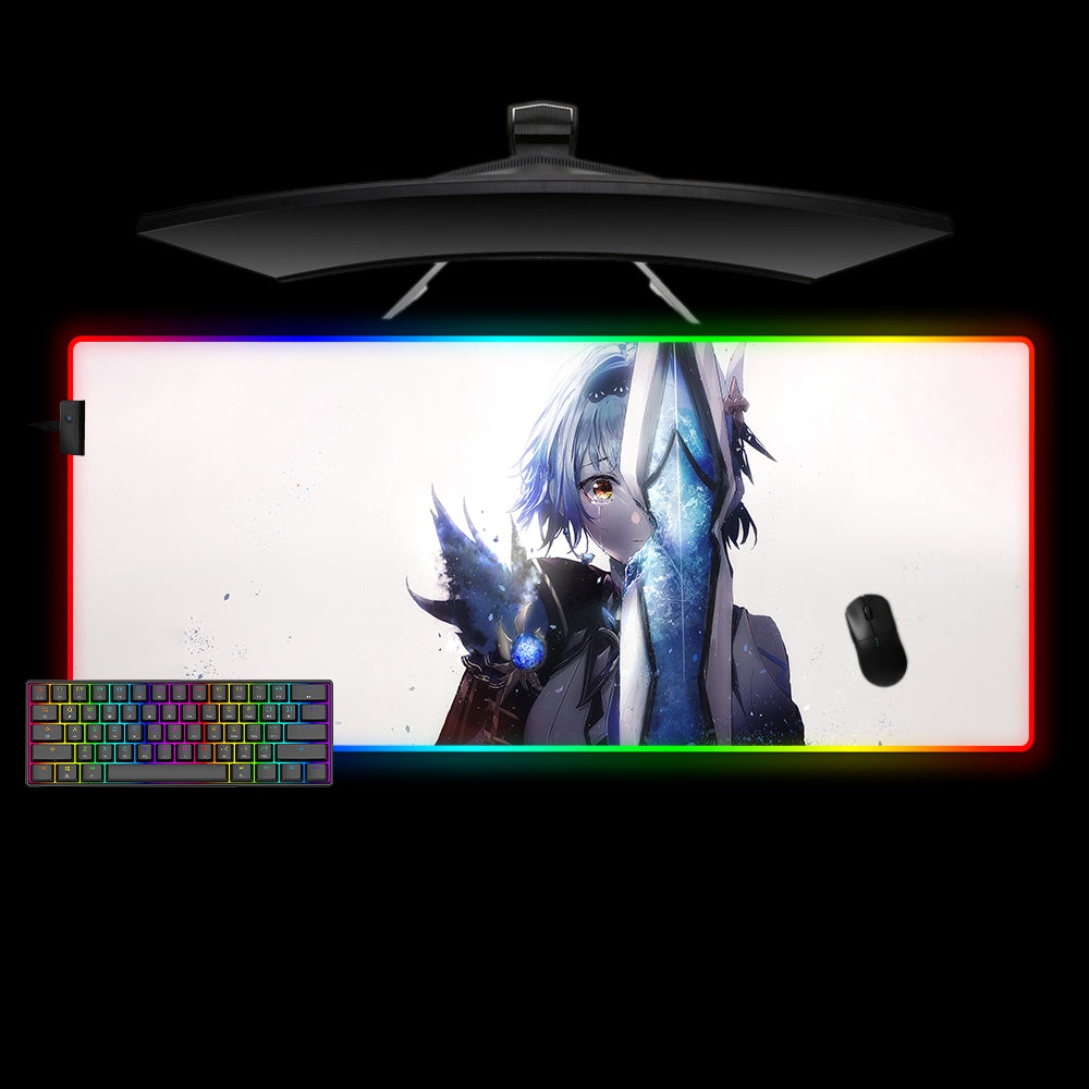 Allleftout Genshin Impact Eula Tears Design Rgb Gaming Mouse Pad, Computer Desk Mat