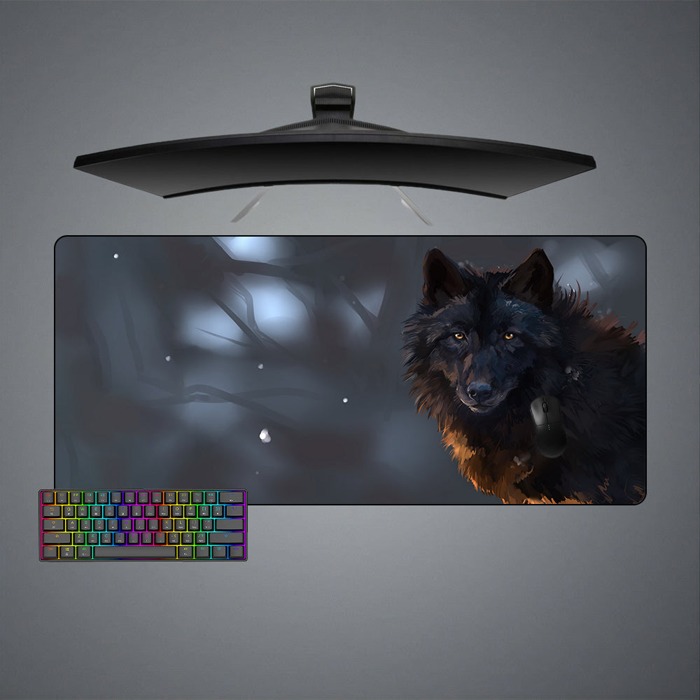 Allleftout Black Wolf Design Gaming Mouse Pad, Computer Desk Mat