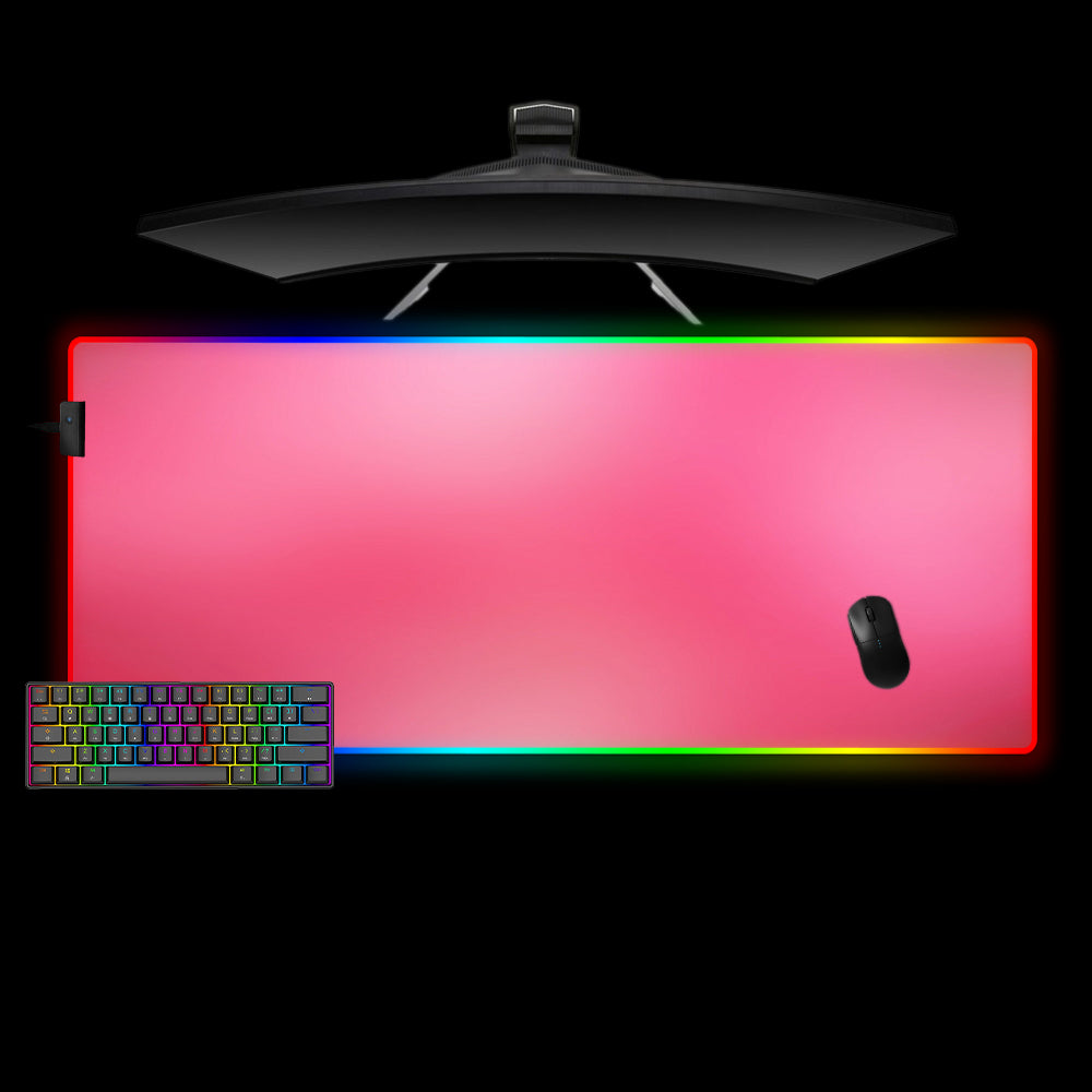 Allleftout Pink Gradient Color Design Rgb Gaming Mouse Pad, Computer Desk Mat