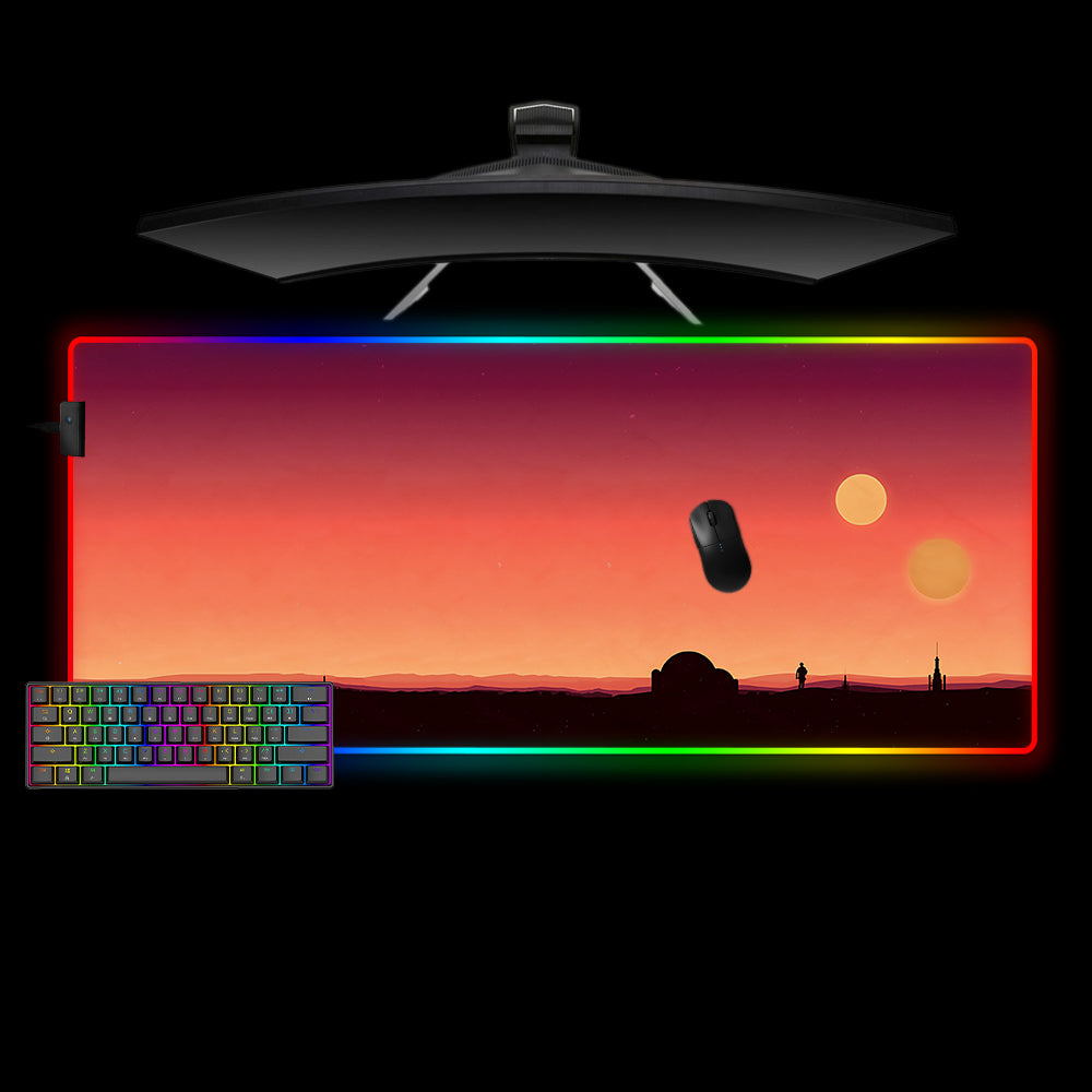 Allleftout Star Wars Tatooine Design Rgb Gaming Mouse Pad, Computer Desk Mat