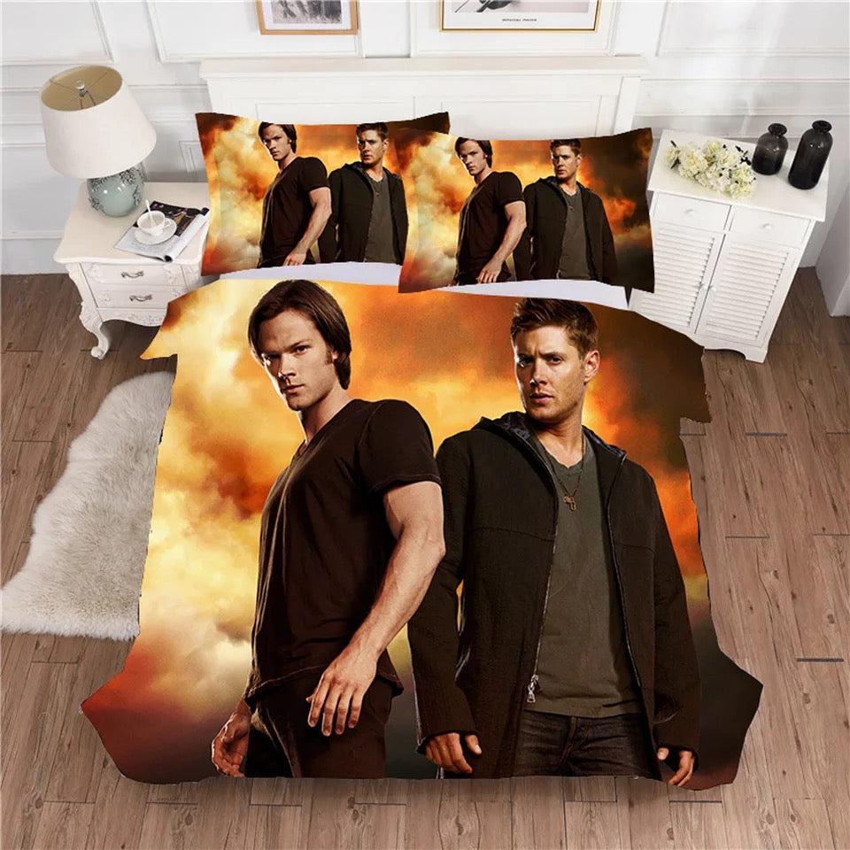 Supernatural Dean Sam Winchester  #9 Duvet Cover Quilt Cover Pillowcase Bedding Set Bed Home Decor