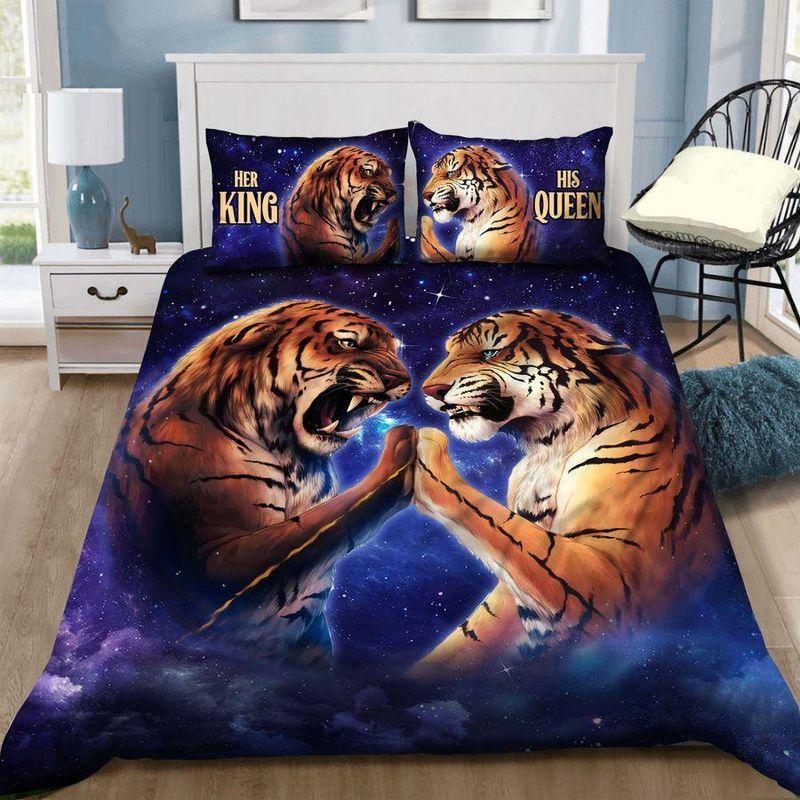 Tiger Power Couple Bedding Set Tiger Her King Tiger His Queen Bedding Set Gift For Couple