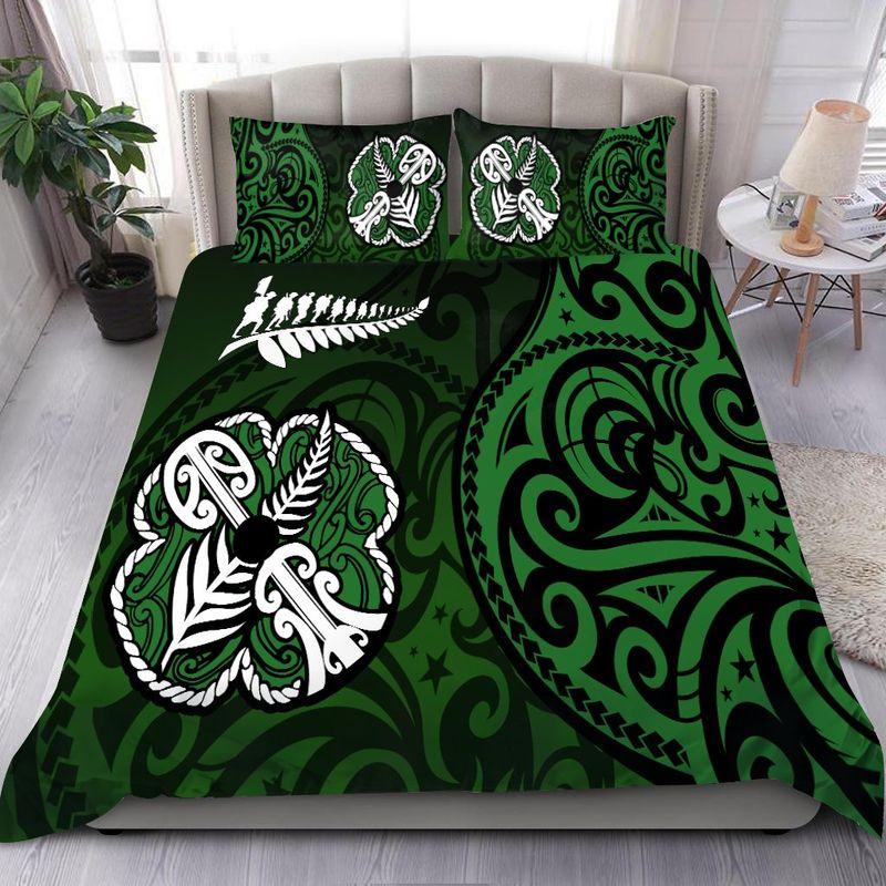 Green New Zealand Aotearoa Bedding Set Green New Zealand Pattern Printed