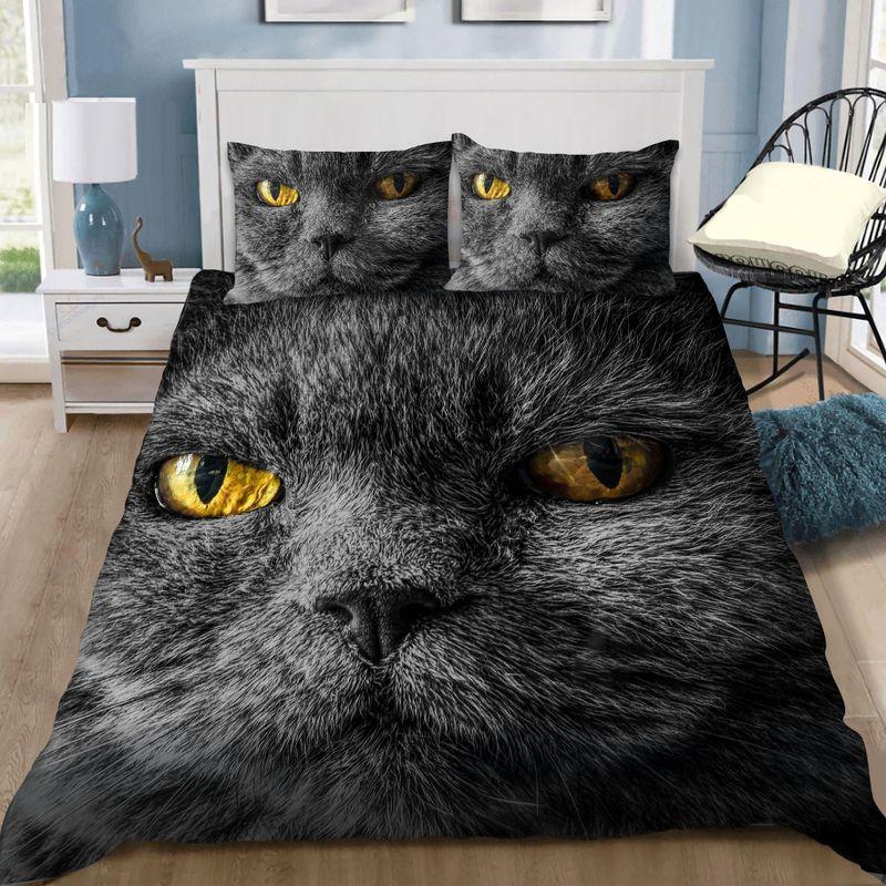 British Shorthair Love Bedding Set Yellow Eyes Kitten Cat Meow Fans Gift