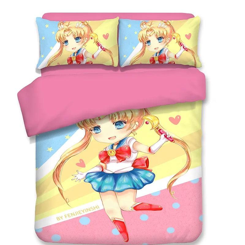 Sailor Moon  #9 Duvet Cover Quilt Cover Pillowcase Bedding Set Bed Home Decor