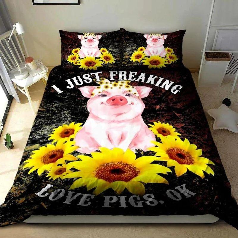 Love Pigs Bedding Set Sunflowers Pig Farmer Country Girl Gift