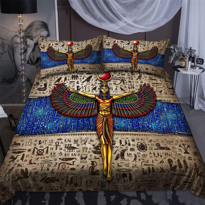 Isis Ancient Egyptian Goddess Bedding Set Ancient Egypt Symbols Pattern Printed