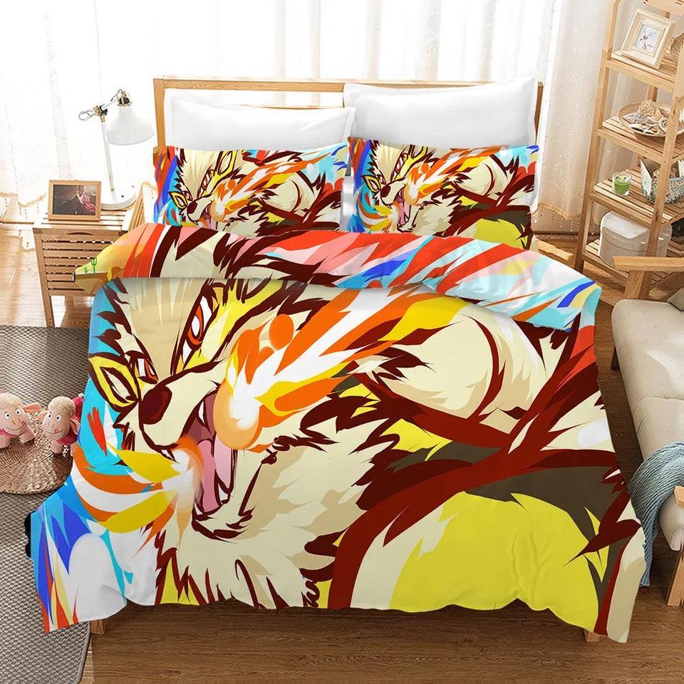 Pokemon Pikachu Arcanine  #22 Duvet Cover Quilt Cover Pillowcase Bedding Set Bed Home Bedroom Decor
