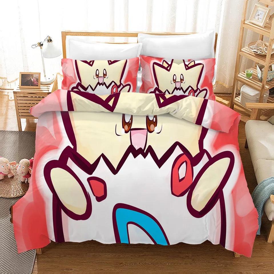 Pokemon Pikachu  #25 Duvet Cover Quilt Cover Pillowcase Bedding Set Bed Home Bedroom Decor