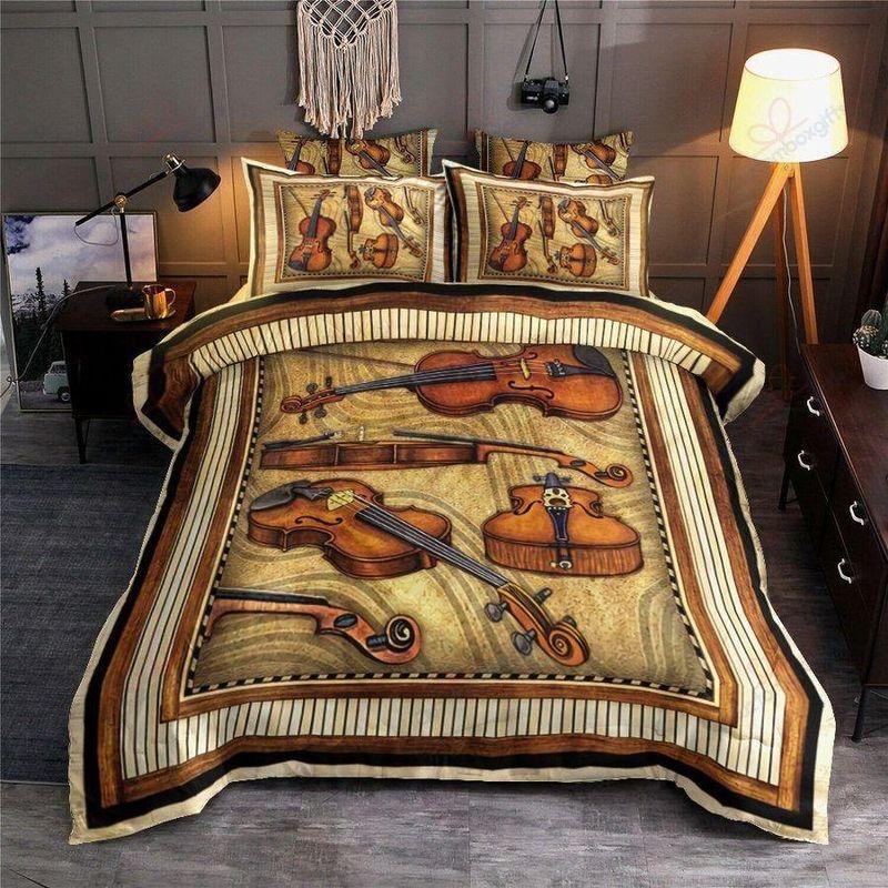 Violin Bedding Set Vintage Violin Player Music Lovers Gift Idea