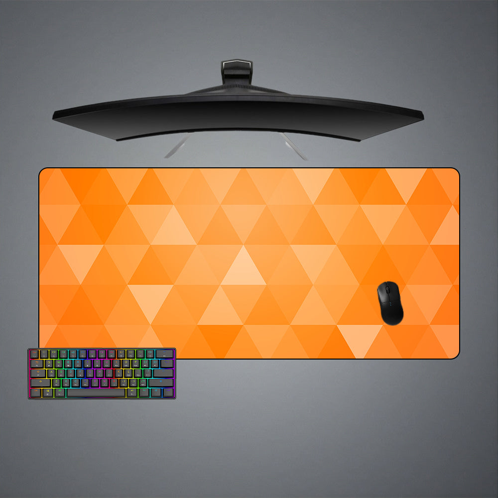 Allleftout Orange Triangles Design Gaming Mouse Pad, Computer Desk Mat