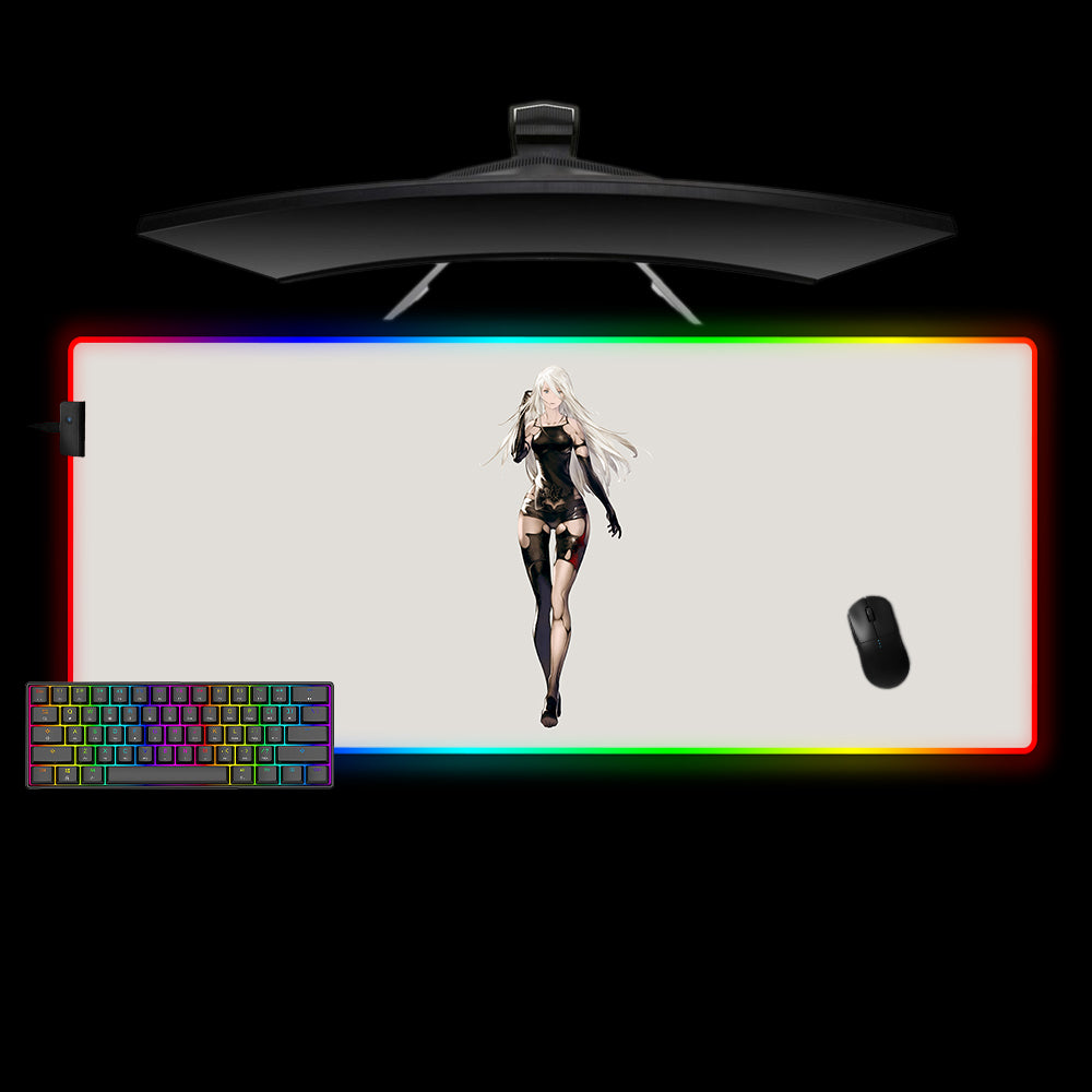 Allleftout Nier Automata A2 Design Rgb Gaming Mouse Pad, Computer Desk Mat