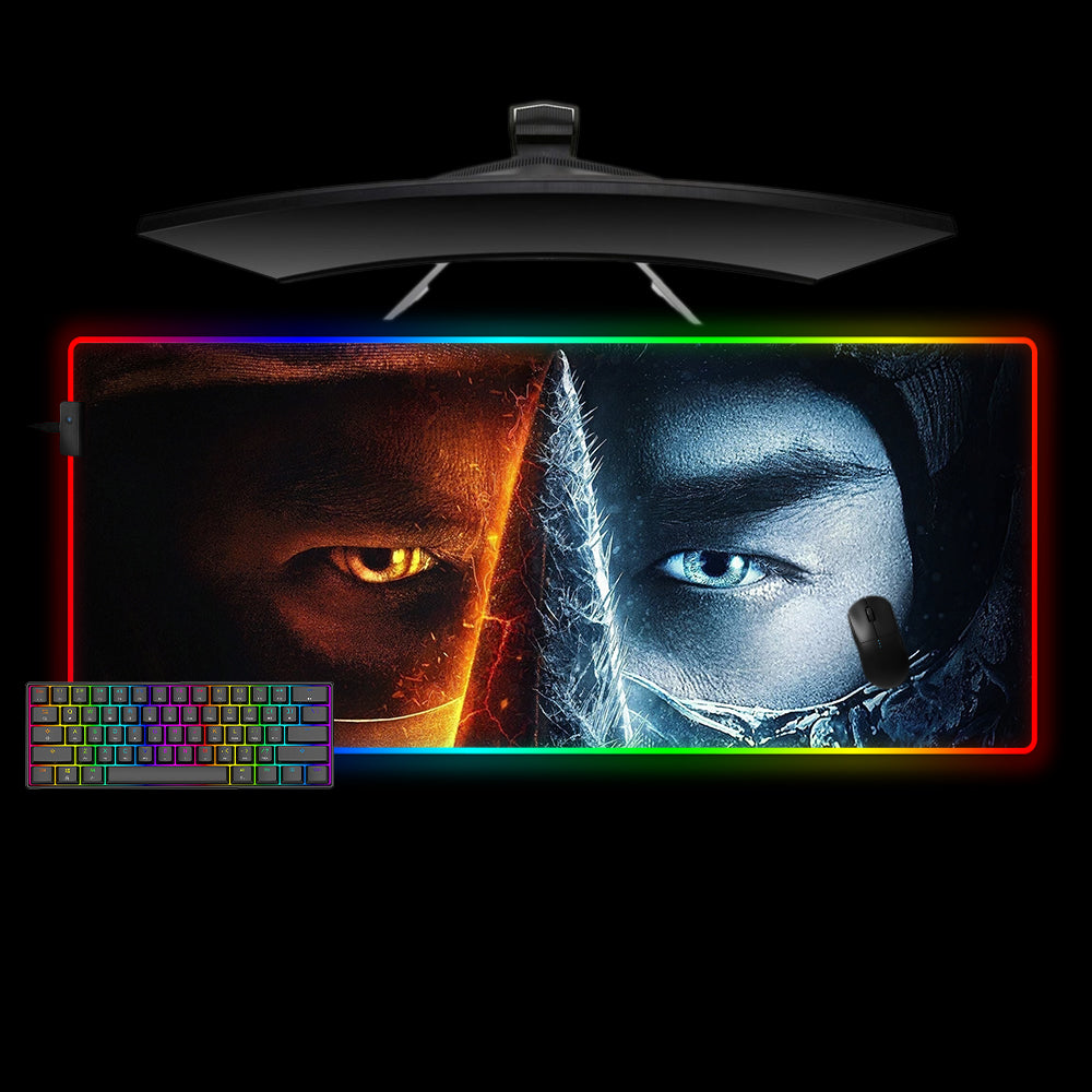 Allleftout Scorpion And Sub-Zero Design Rgb Gaming Mouse Pad, Computer Desk Mat