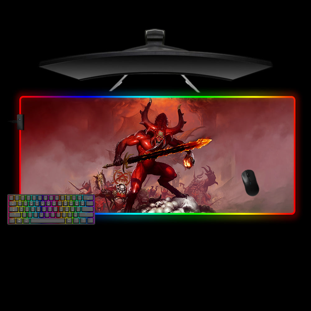 Allleftout Khorne Daemon Design Rgb Gaming Mouse Pad, Computer Desk Mat