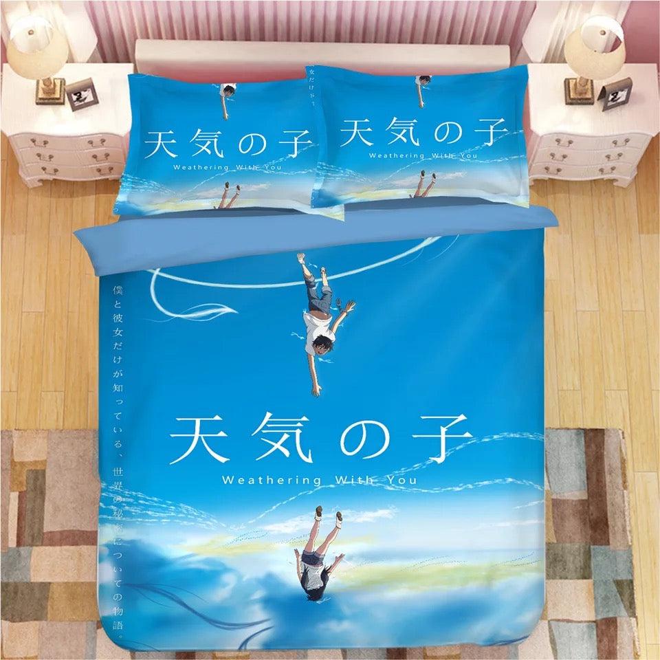Tenki No Ko Makoto Shinkai Weathering With You  #3 Duvet Cover Quilt Cover Pillowcase Bedding Set Bed Home Decor