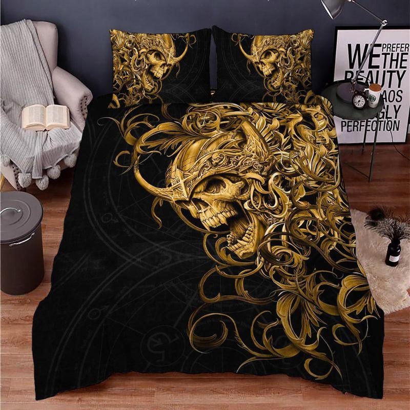 King Viking Bedding Set Viking Skull Bedding Set Viking Lover Gift
