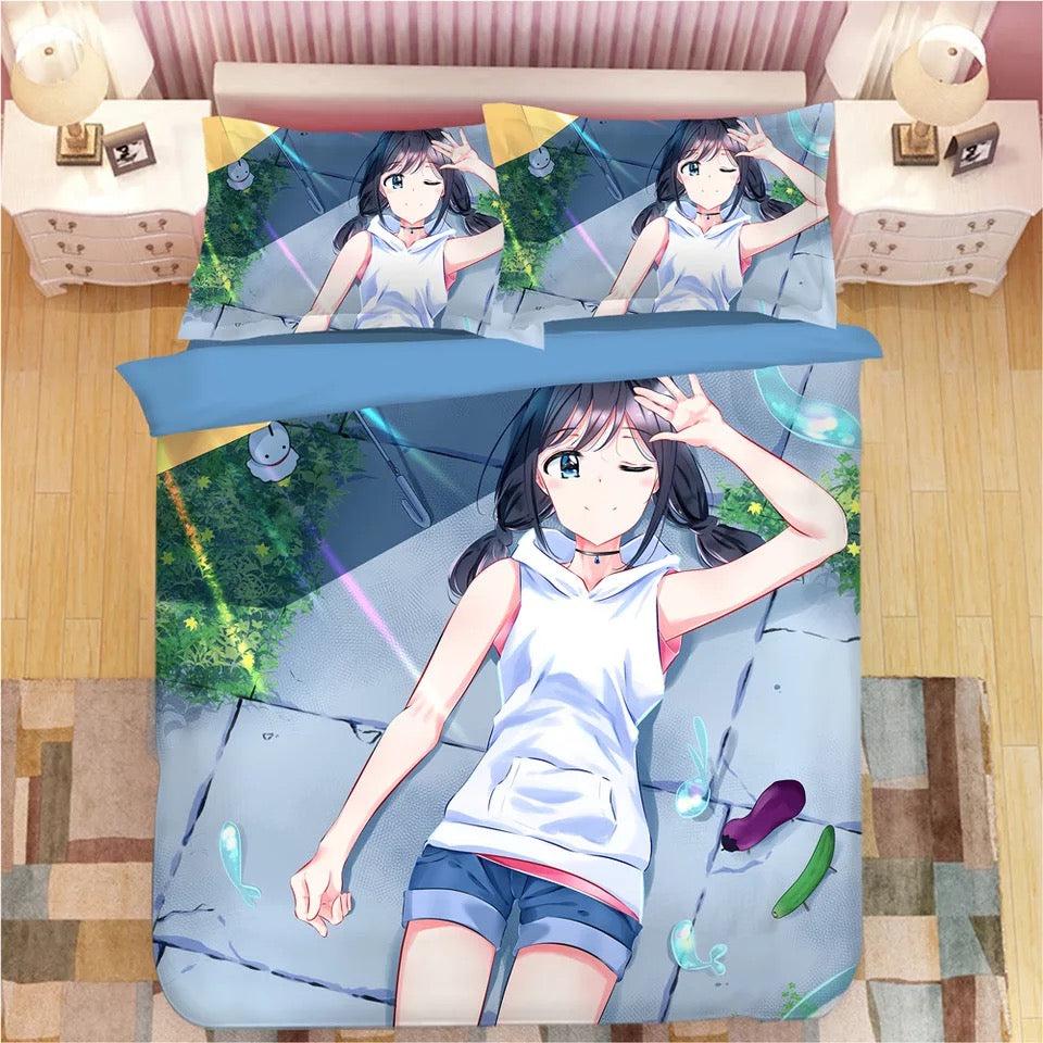 Tenki No Ko Makoto Shinkai Weathering With You  #1 Duvet Cover Quilt Cover Pillowcase Bedding Set Bed Home Decor