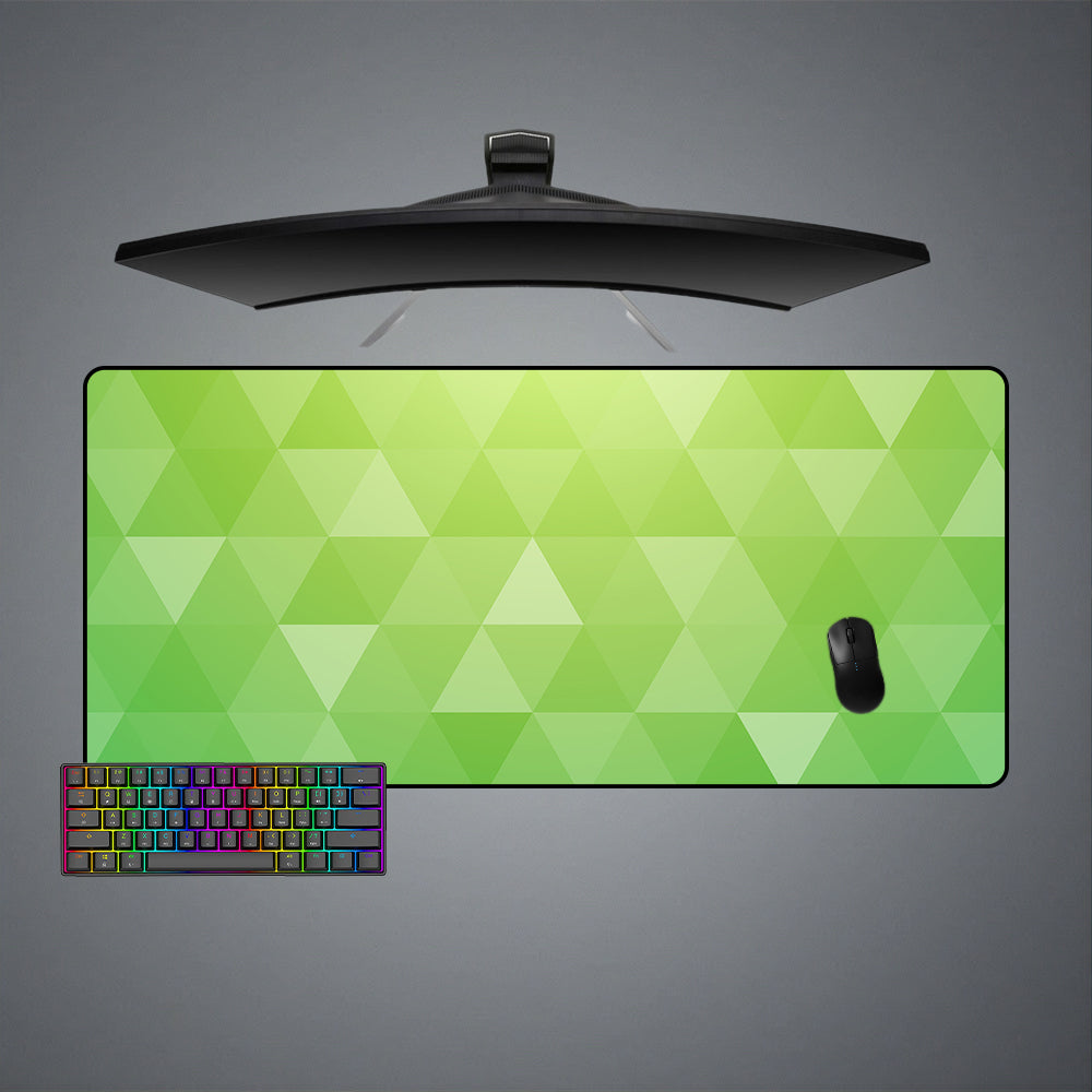 Allleftout Bright Green Triangles Design Gaming Mouse Pad, Computer Desk Mat