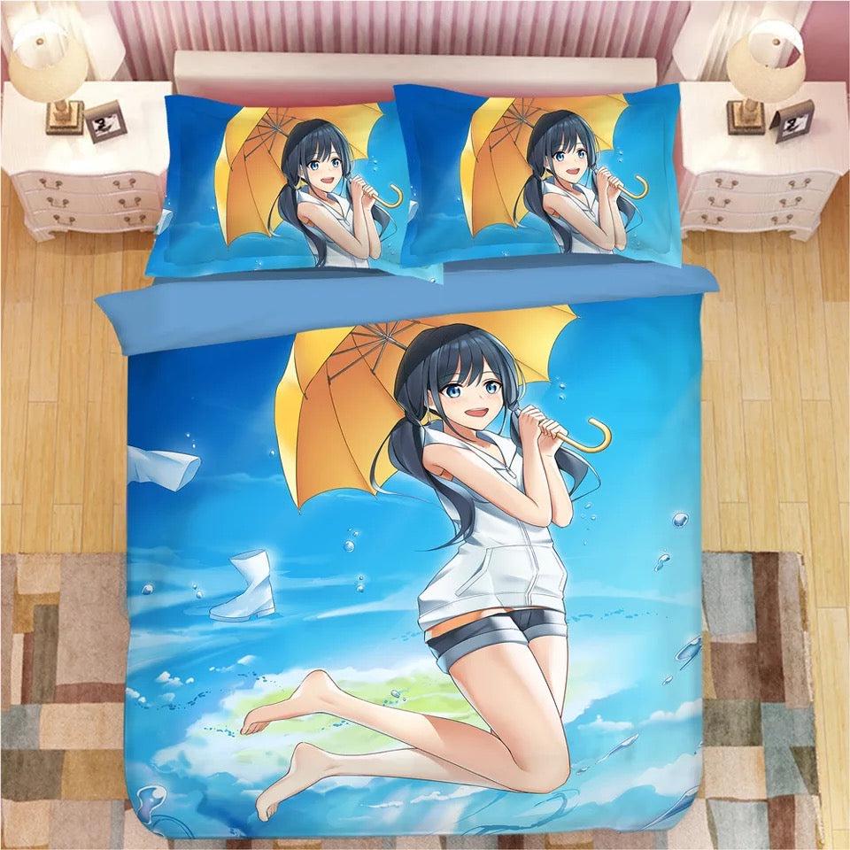 Tenki No Ko Makoto Shinkai Weathering With You  #6 Duvet Cover Quilt Cover Pillowcase Bedding Set Bed Home Bedroom Decor
