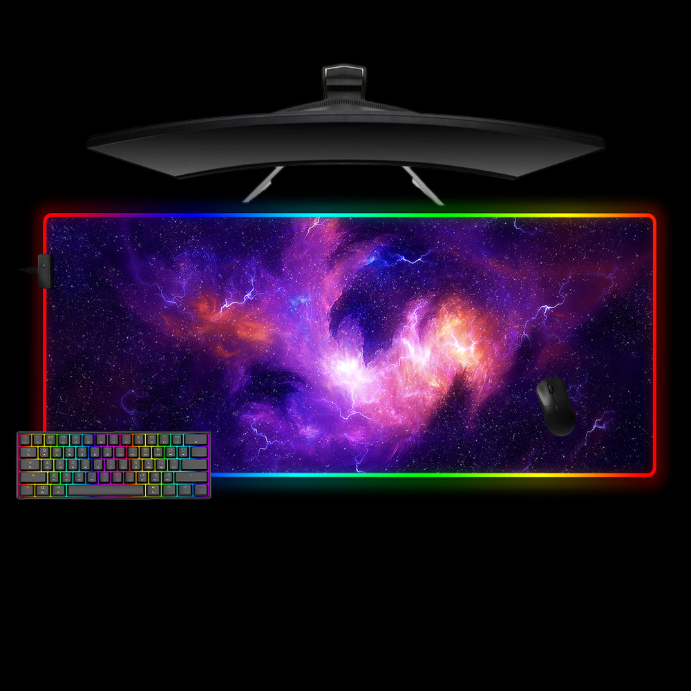 Allleftout Deepspace Storm Design Rgb Gaming Mouse Pad, Computer Desk Mat