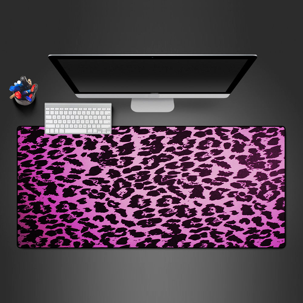 Allleftout Pink Leopard Pattern Design Gaming Mouse Pad, Computer Desk Mat