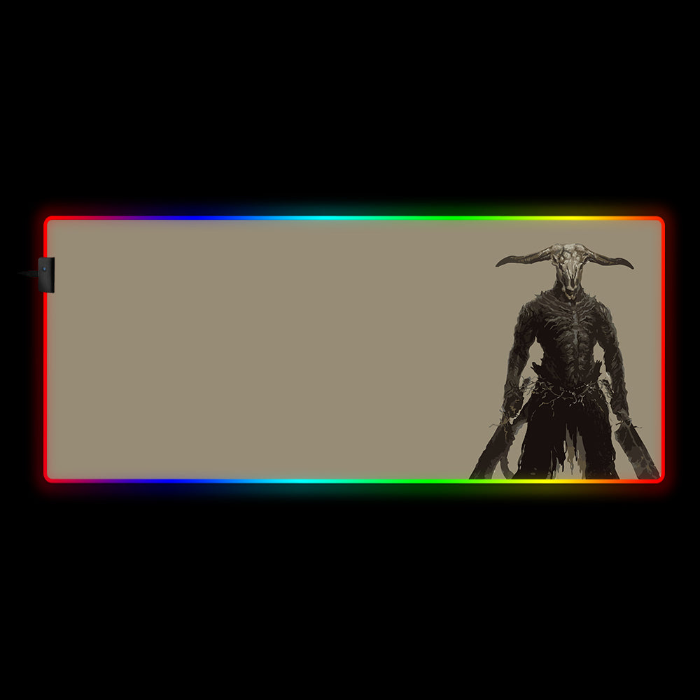 Allleftout Capra Demon Design Rgb Gaming Mouse Pad, Computer Desk Mat