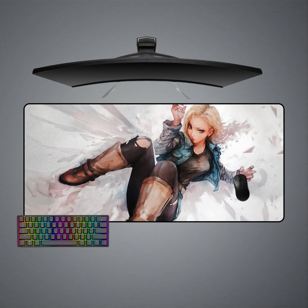 Allleftout Dragon Ball C-18 Design Gaming Mouse Pad, Computer Desk Mat