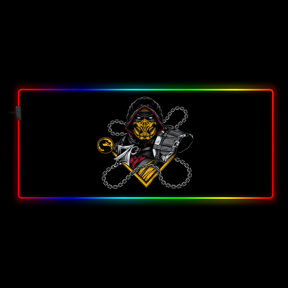 Allleftout Scorpion Chain Design Rgb Gaming Mouse Pad, Computer Desk Mat