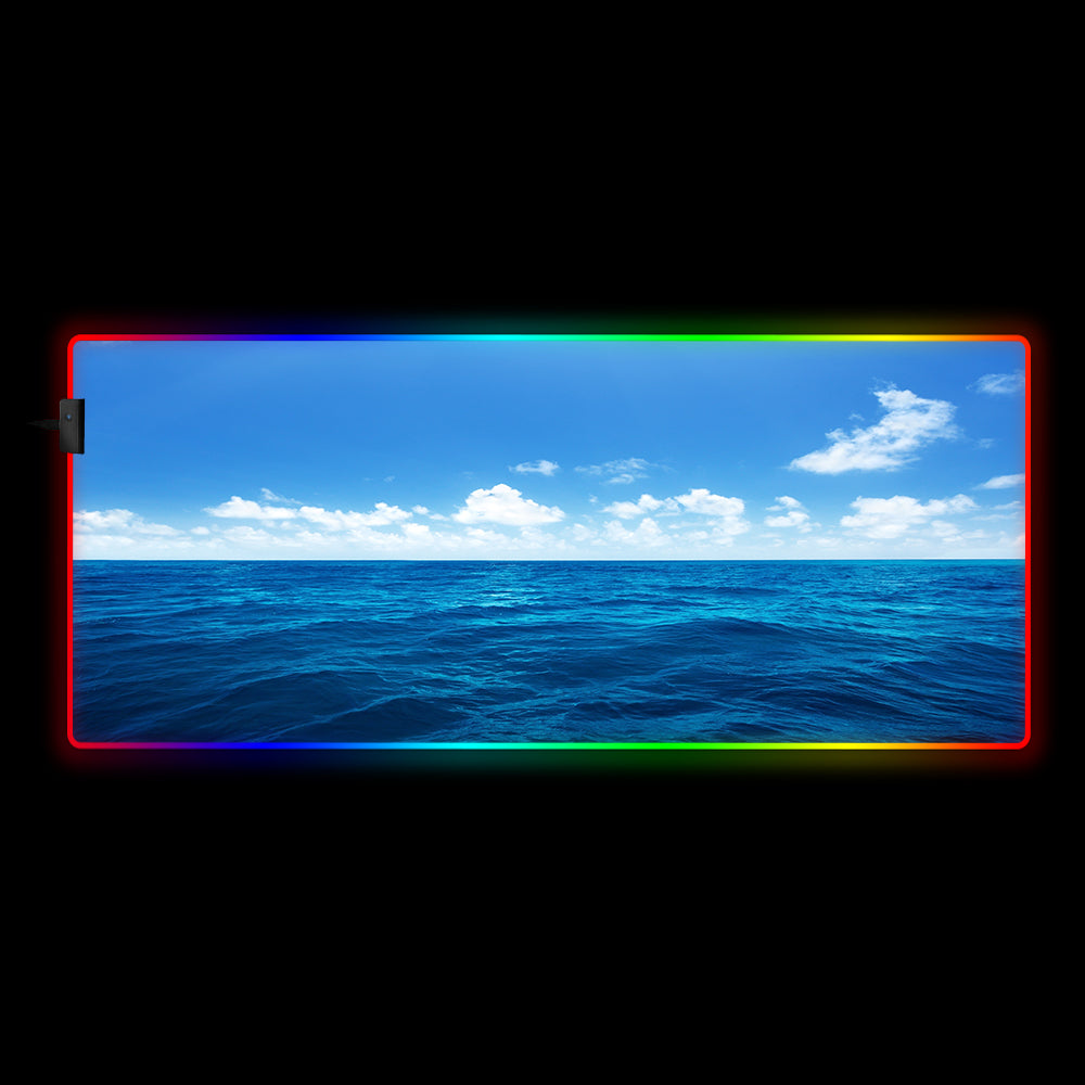 Allleftout Open Waters Design Rgb Gaming Mouse Pad, Computer Desk Mat
