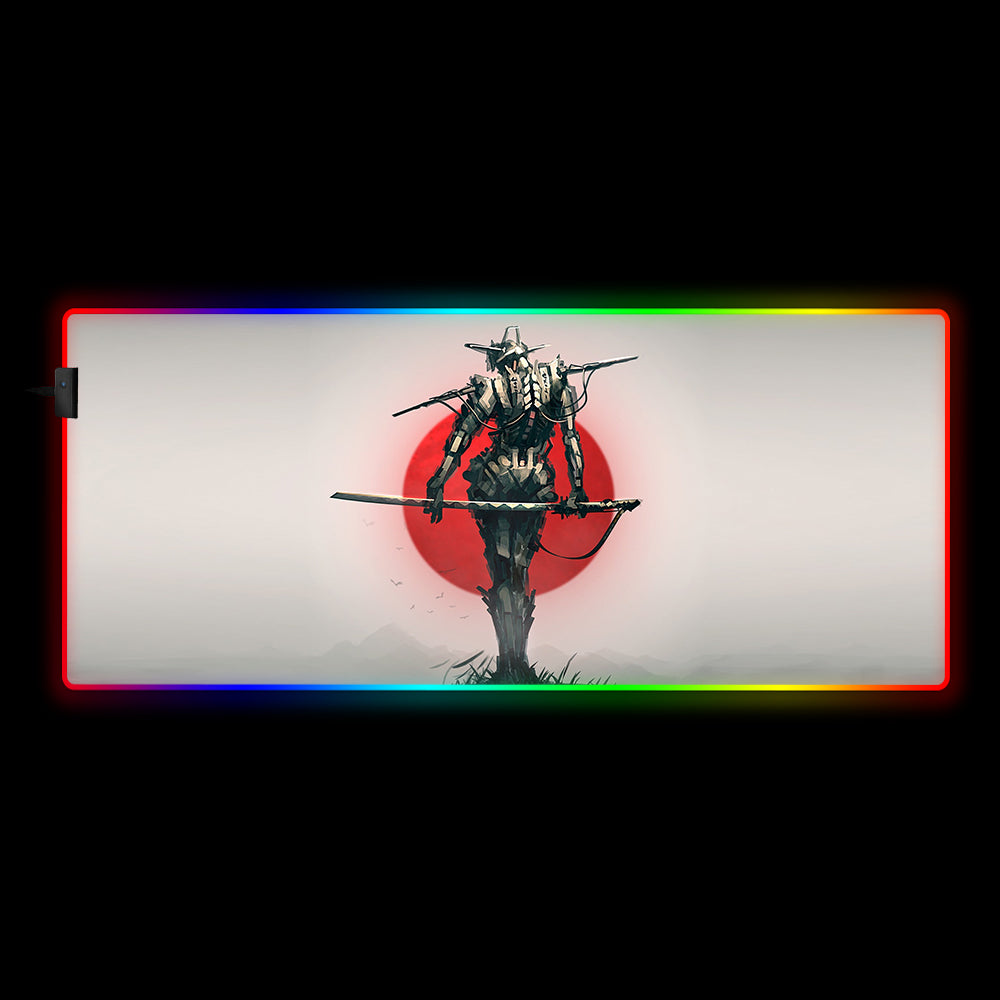 Allleftout Robo Samurai Design Rgb Gaming Mouse Pad, Computer Desk Mat