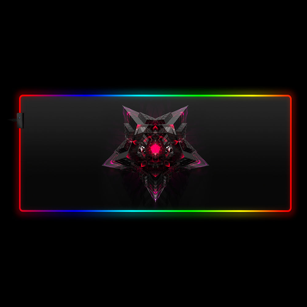 Allleftout Star Prism Geometric Design Rgb Gaming Mouse Pad, Computer Desk Mat